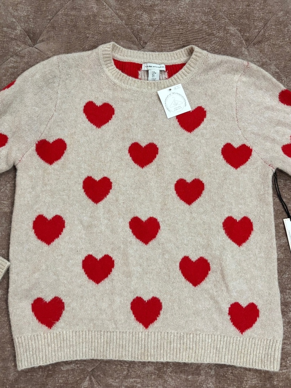 Cupcakes and cashmere heart sweater large nwt